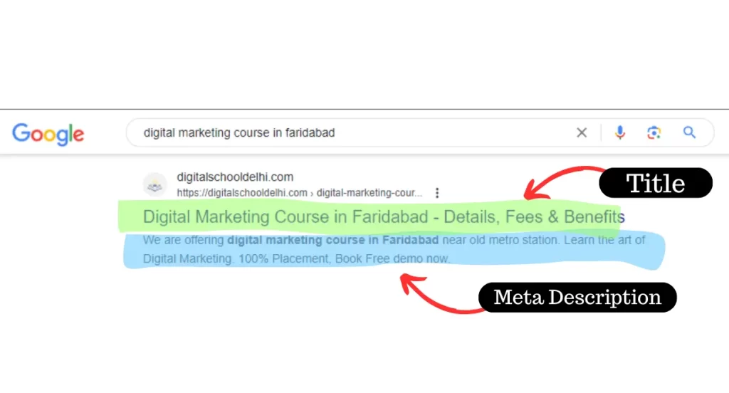 Search Engine Optimization: Essential SEO Guide 2 Meta title and Meta description Screenshot